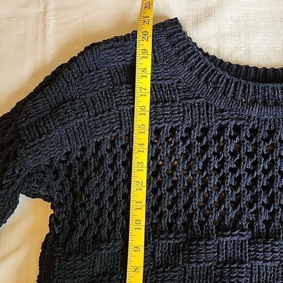 MOTH Anthropology Soft Black Cropped Chunky Knitted Pullover Sweater Top Small - Picture 5 of 12